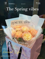 Gradient Rose Bouquet with Snow-Capped Lychee Powder