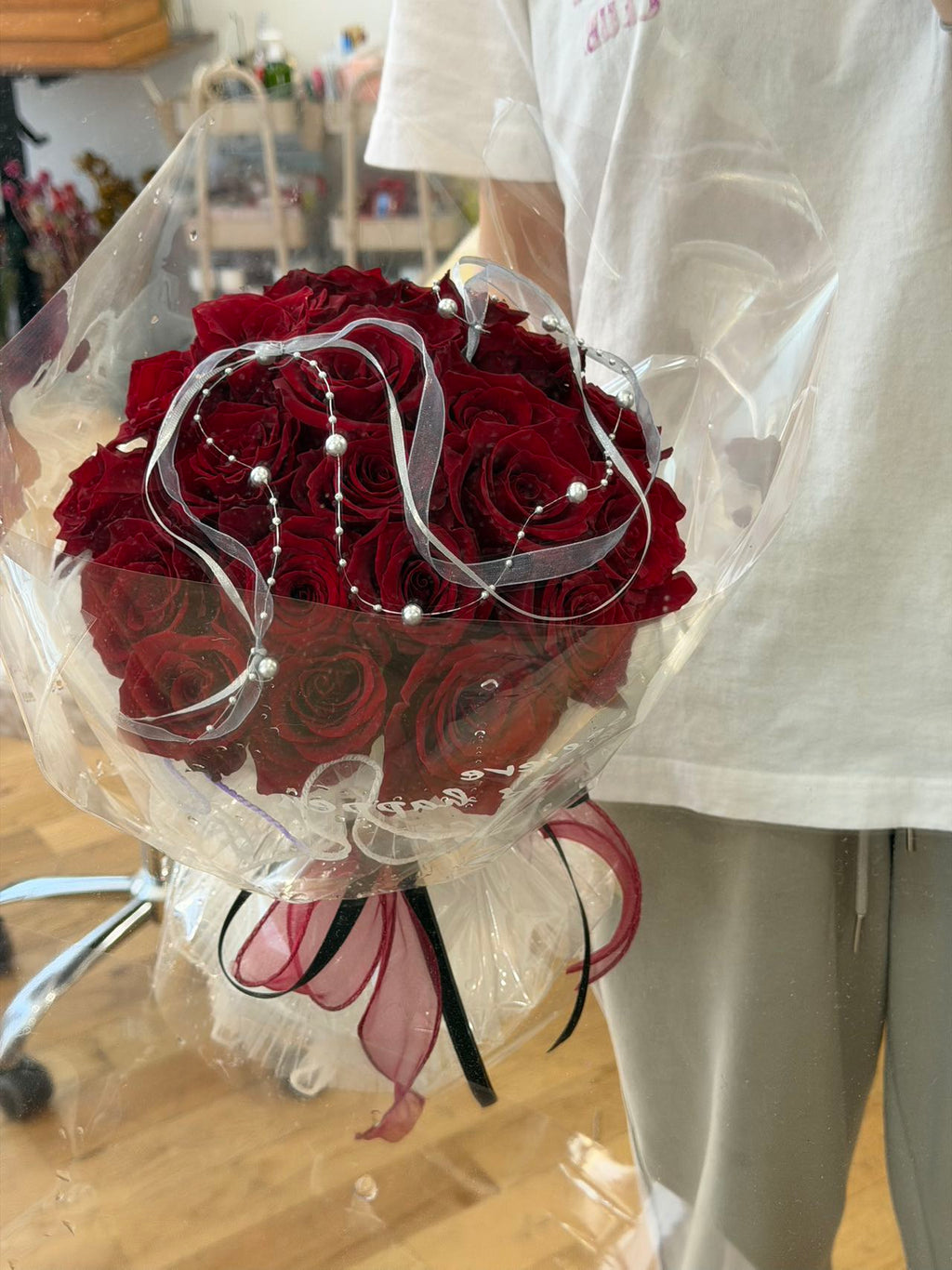 (Love You) Princess chiffon classical red rose bouquet